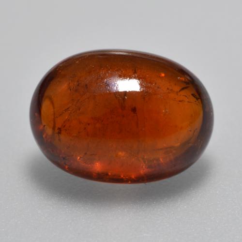 Grenat spessartite orange naturelle coupe ovale, 5,72 ct, translucide