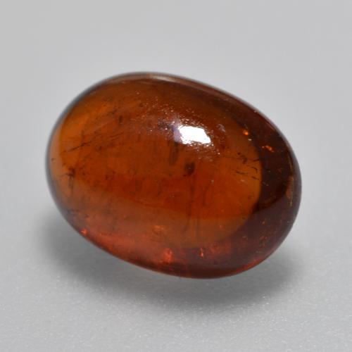 Grenat spessartite orange naturelle coupe ovale, 5,72 ct, translucide