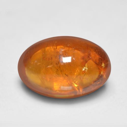 Grenat spessartite orange naturelle coupe ovale, 0,81 ct, transparent