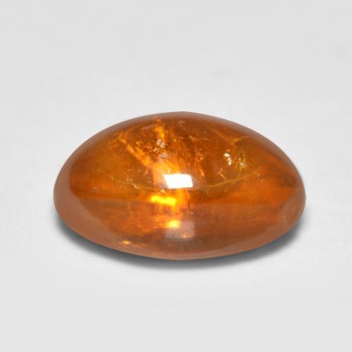 Grenat spessartite orange naturelle coupe ovale, 0,81 ct, transparent