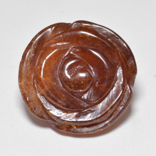 Grenat spessartite orange naturelle taille fleur, 22,72 ct, translucide