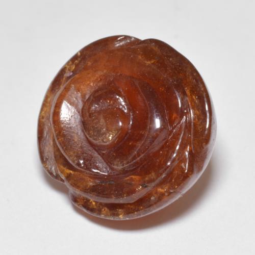 Grenat spessartite orange naturelle taille fleur, 22,72 ct, translucide