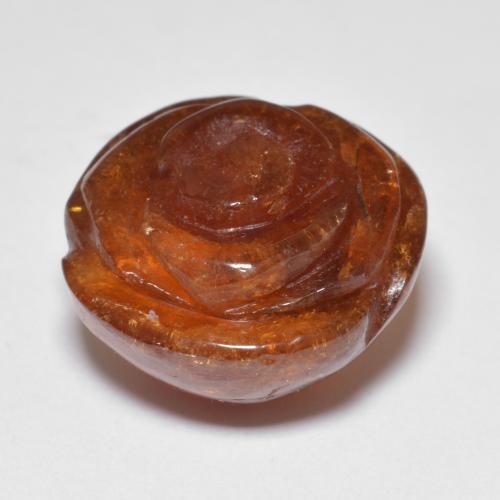 Grenat spessartite orange naturelle taille fleur, 22,72 ct, translucide