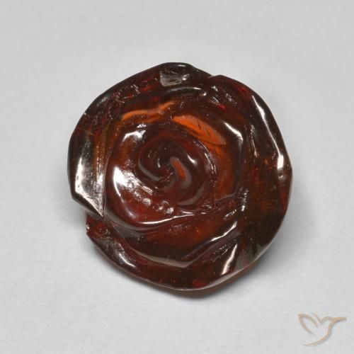 Grenat spessartite orange naturelle taille fleur, 10,05 ct, translucide