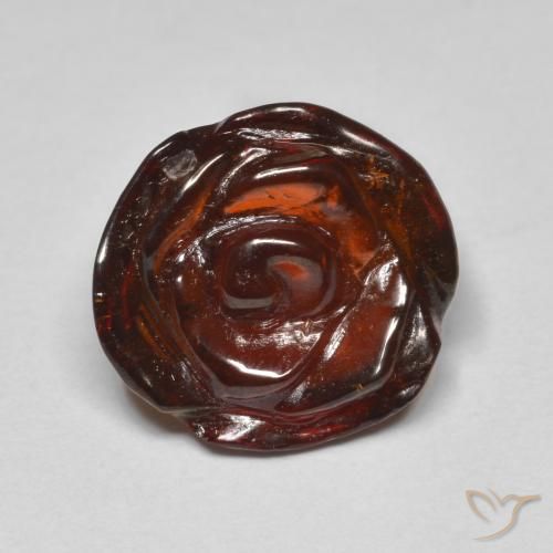 Grenat spessartite orange naturelle taille fleur, 10,05 ct, translucide