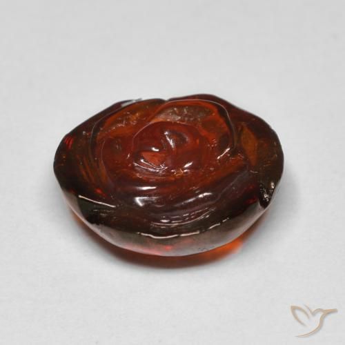 Grenat spessartite orange naturelle taille fleur, 10,05 ct, translucide