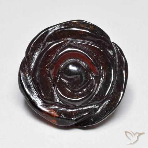22.97ct Naturel Brun moyen-foncé Grenat Spessartite, Taille Fleur, Translucide