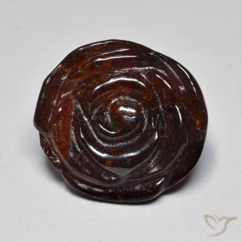 19.72ct Naturel Marron chaud Grenat Spessartite, Taille Fleur, Translucide