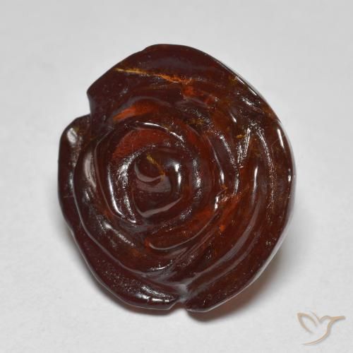 17.78ct Naturel Brun moyen-foncé Grenat Spessartite, Taille Fleur, Translucide