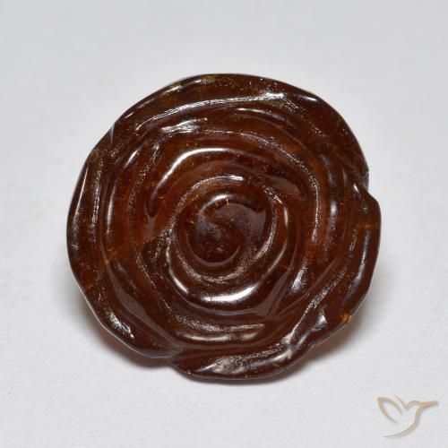 15.68ct Naturel Brun rougeâtre Grenat Spessartite, Taille Fleur, Translucide
