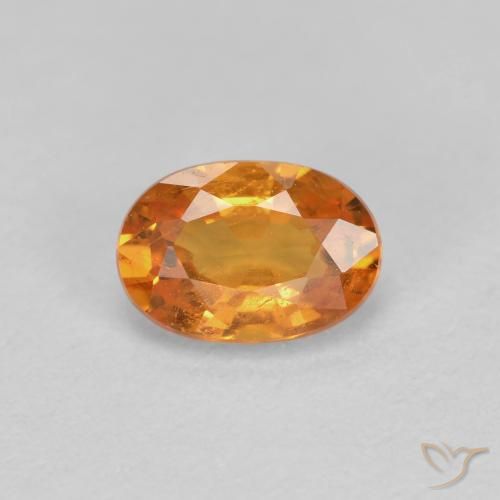 Grenat Spessartite Orange vif naturelle ovale, 0.56 ct, VS-SI