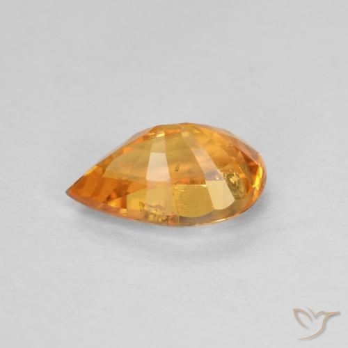 Grenat spessartite orange naturelle en forme de poire, 0,58 ct, VS-SI