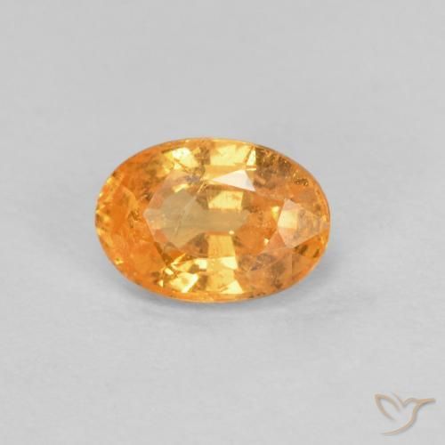 Grenat Spessartite Orange intense naturelle ovale, 0.59 ct, VS-SI