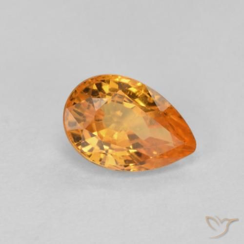 0.58ct Naturel Orange moyen Grenat Spessartite, En forme de poire, VS-SI