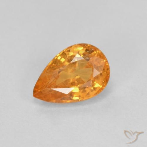 Grenat Spessartite Orange moyen naturelle En forme de poire, 0.58 ct, VS-SI
