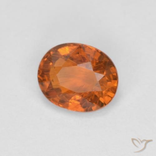 Grenat Spessartite Orange moyen-foncé naturelle ovale, 0.54 ct, VS