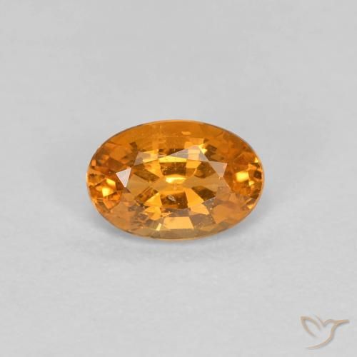 Grenat Spessartite Abricot orange naturelle ovale, 0.40 ct, VS