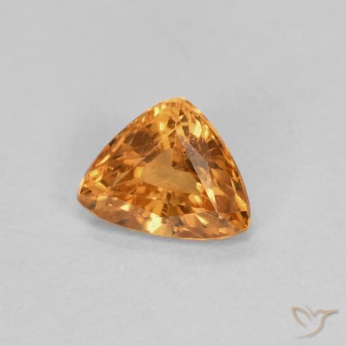 Grenat Spessartite Orange foncé naturelle Trillion, 0.44 ct, VS-SI