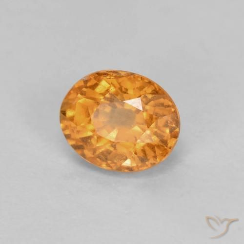 Grenat Spessartite Abricot orange naturelle ovale, 0.60 ct, VS-SI