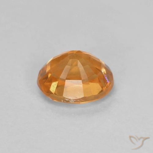 Grenat Spessartite Abricot orange naturelle ovale, 0.60 ct, VS-SI