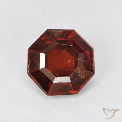 1.33ct Naturel Rouge Sangria Grenat Spessartite, Octogone / coupe Émeraude, SI, Photo A