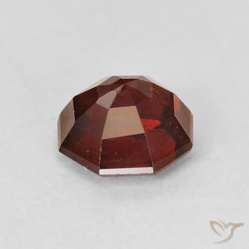 Grenat Spessartite Rouge Sangria naturelle Octogone / coupe Émeraude, 1.33 ct, SI