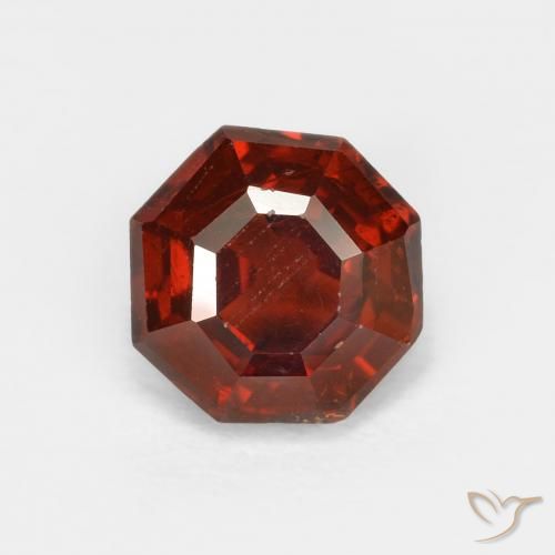 Grenat Spessartite Rouge Sangria naturelle Octogone / coupe Émeraude, 1.51 ct, VS-SI