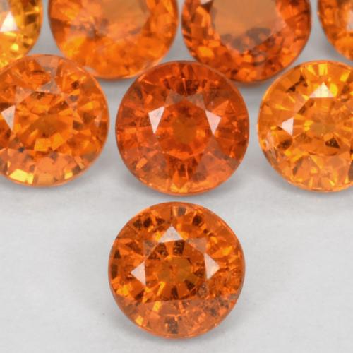 Achetez naturel 0,57ct orange intense grenat spessartite gems, coupe roude, en provenance namibie chez gemselect. en stock, livraison internationale!