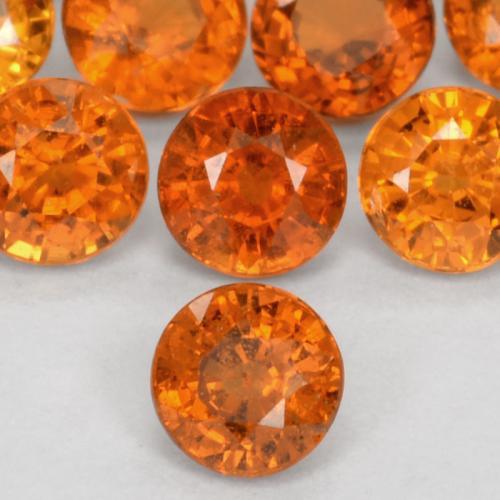 Achetez naturel 0,57ct orange intense grenat spessartite gems, coupe roude, en provenance namibie chez gemselect. en stock, livraison internationale!