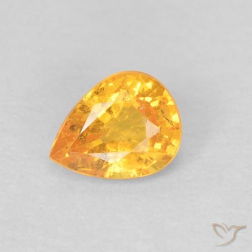 Grenat Spessartite Orange-or naturelle En forme de poire, 0.42 ct, VS