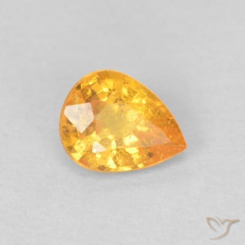 Grenat Spessartite Orange-or naturelle En forme de poire, 0.42 ct, VS