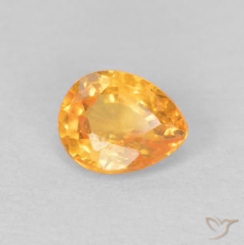 Grenat Spessartite Doré moyen naturelle En forme de poire, 0.44 ct, VS