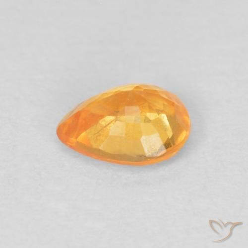 Grenat Spessartite Doré moyen naturelle En forme de poire, 0.44 ct, VS