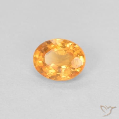 Grenat Spessartite Orange-or naturelle ovale, 0.58 ct, VS