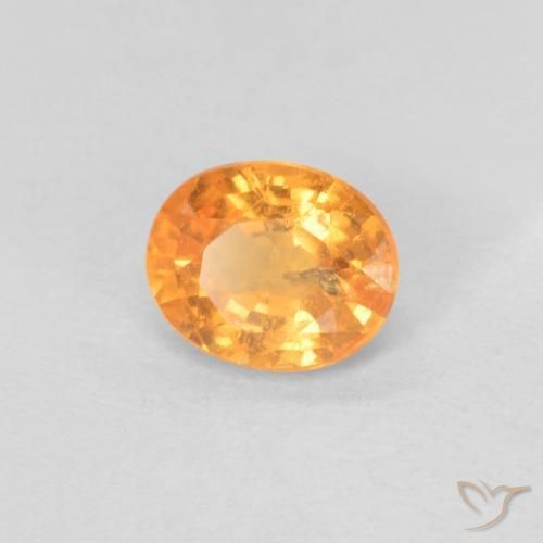 Grenat Spessartite Abricot orange naturelle ovale, 0.78 ct, VS-SI