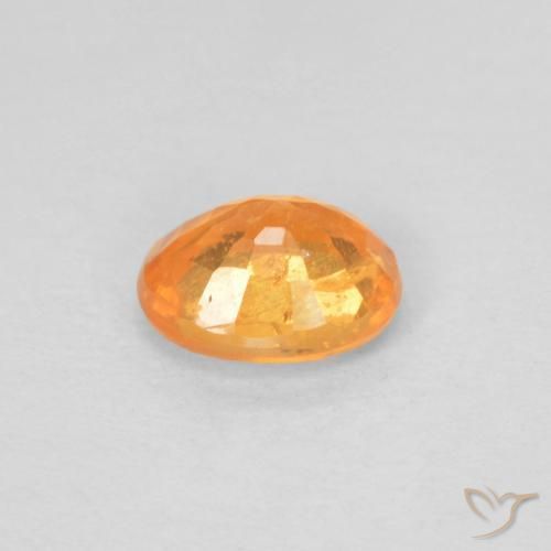 Grenat Spessartite Abricot orange naturelle ovale, 0.78 ct, VS-SI