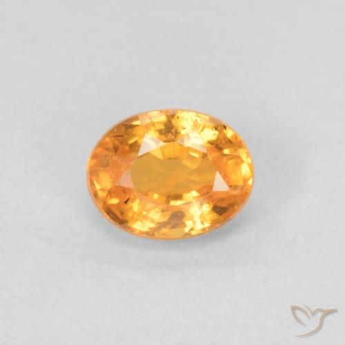 Grenat Spessartite Abricot orange naturelle ovale, 0.45 ct, VS
