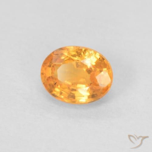 Grenat Spessartite Abricot orange naturelle ovale, 0.45 ct, VS