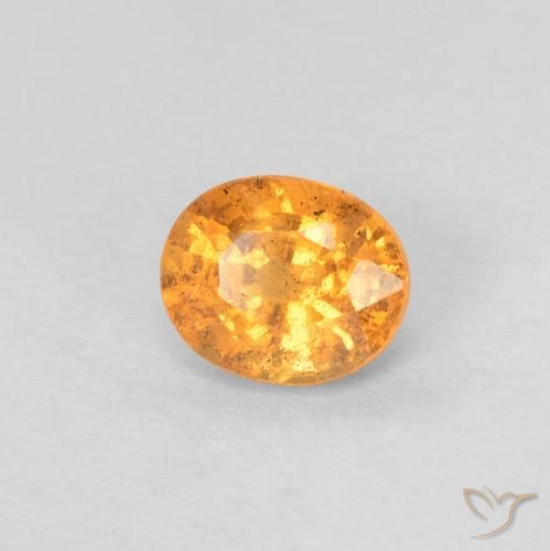 Grenat Spessartite Orange vif naturelle ovale, 0.57 ct, VS-SI