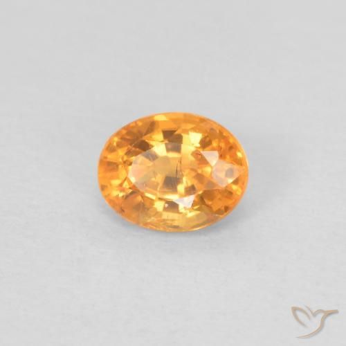 Grenat Spessartite Orange vif naturelle ovale, 0.43 ct, VS