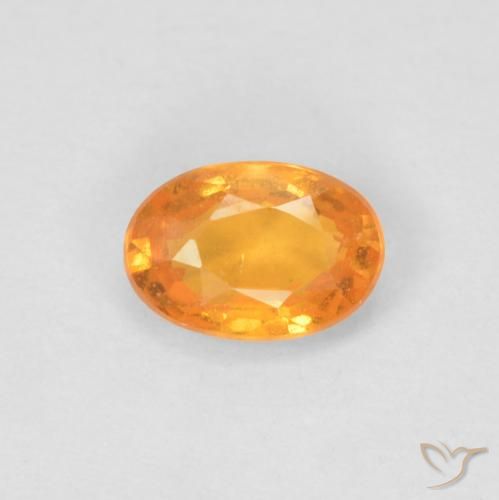 Grenat Spessartite Orange intense naturelle ovale, 0.64 ct, VS
