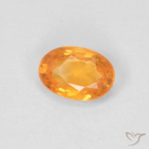 Grenat Spessartite Orange intense naturelle ovale, 0.64 ct, VS