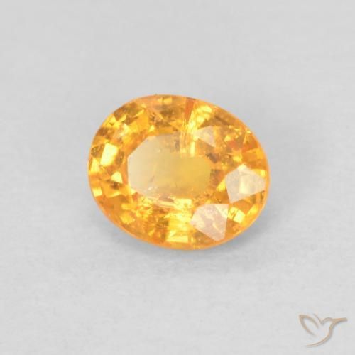 Grenat Spessartite Abricot orange naturelle ovale, 0.44 ct, VS