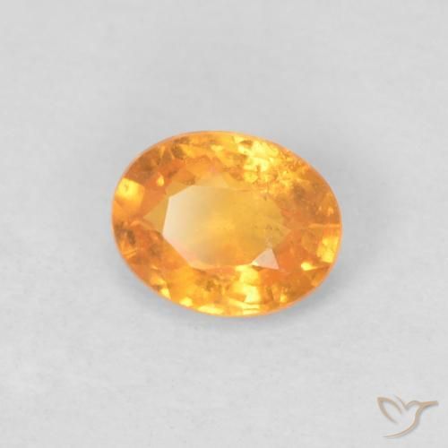 Grenat Spessartite Orange vif naturelle ovale, 0.41 ct, VS