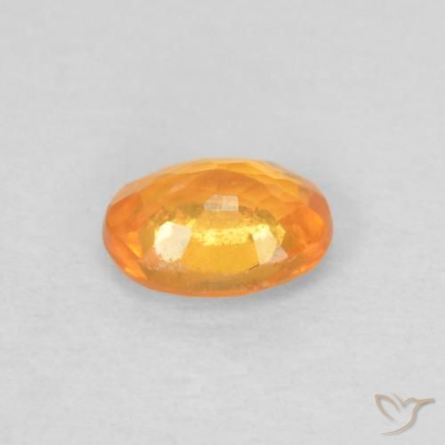 Grenat Spessartite Orange vif naturelle ovale, 0.41 ct, VS