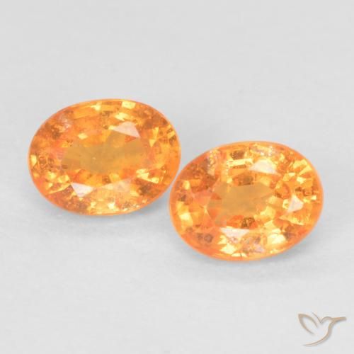 0.53ctw Naturel Orange vif Grenat Spessartite, ovale, VS-SI