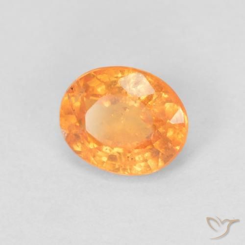 Grenat Spessartite Orange vif naturelle ovale, 0.53 ct, VS-SI