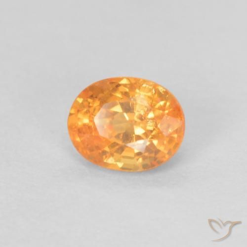 Grenat Spessartite Orange vif naturelle ovale, 0.37 ct, VS-SI
