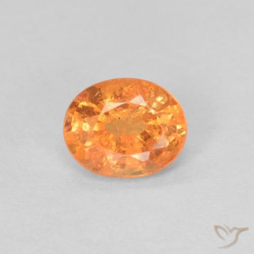 Grenat Spessartite Orange vif naturelle ovale, 0.35 ct, VS-SI