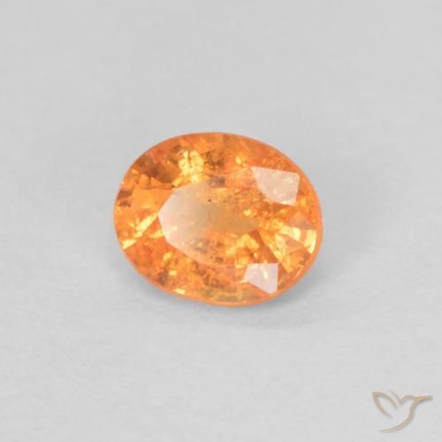 Grenat Spessartite Orange vif naturelle ovale, 0.35 ct, VS-SI